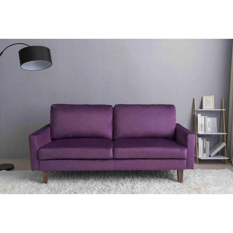 Velvet Square Arm Sofa