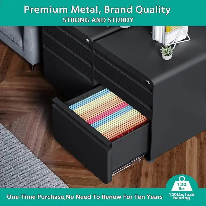 3 Drawer Mobile File Cabinet