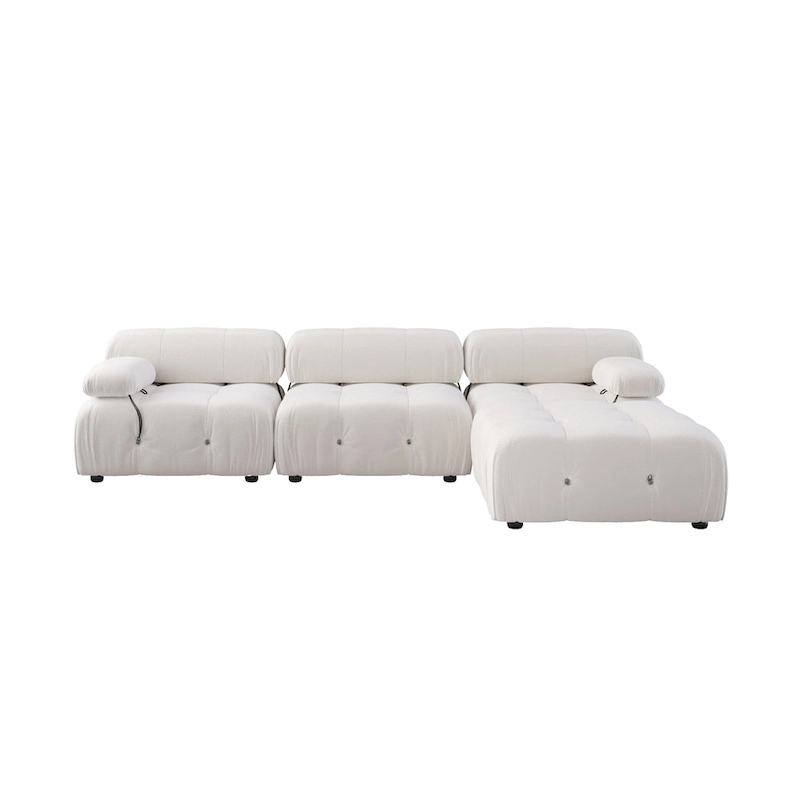 L-shape Velvet Modern Sectional Sofa Soft Couch