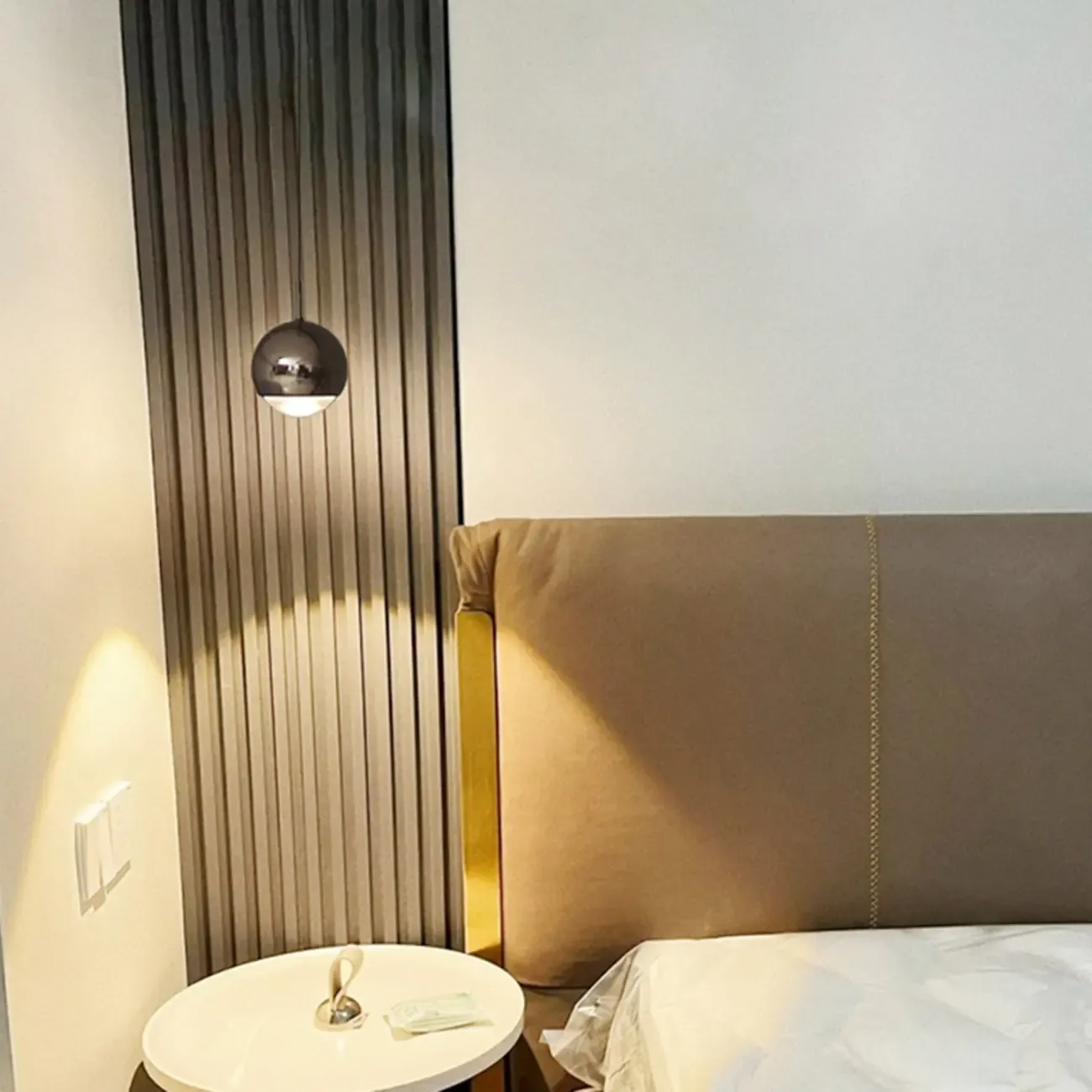 Modern Chrome Metal Globe Pendant Light Warm LED