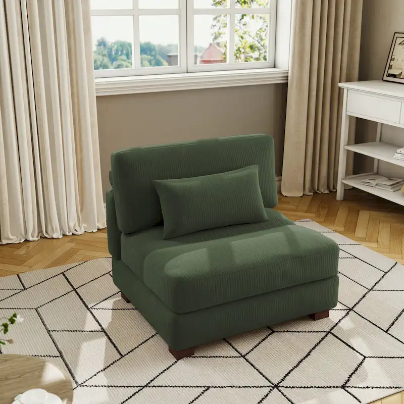 Modern Upholstered Armless Chair Accent Chair