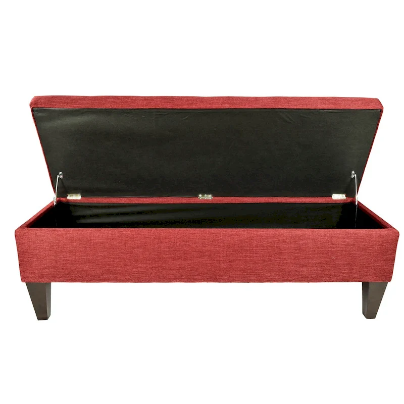 'Brooke 10' Solid-colored Fabric/Wood Button-tufted Long Storage Bench