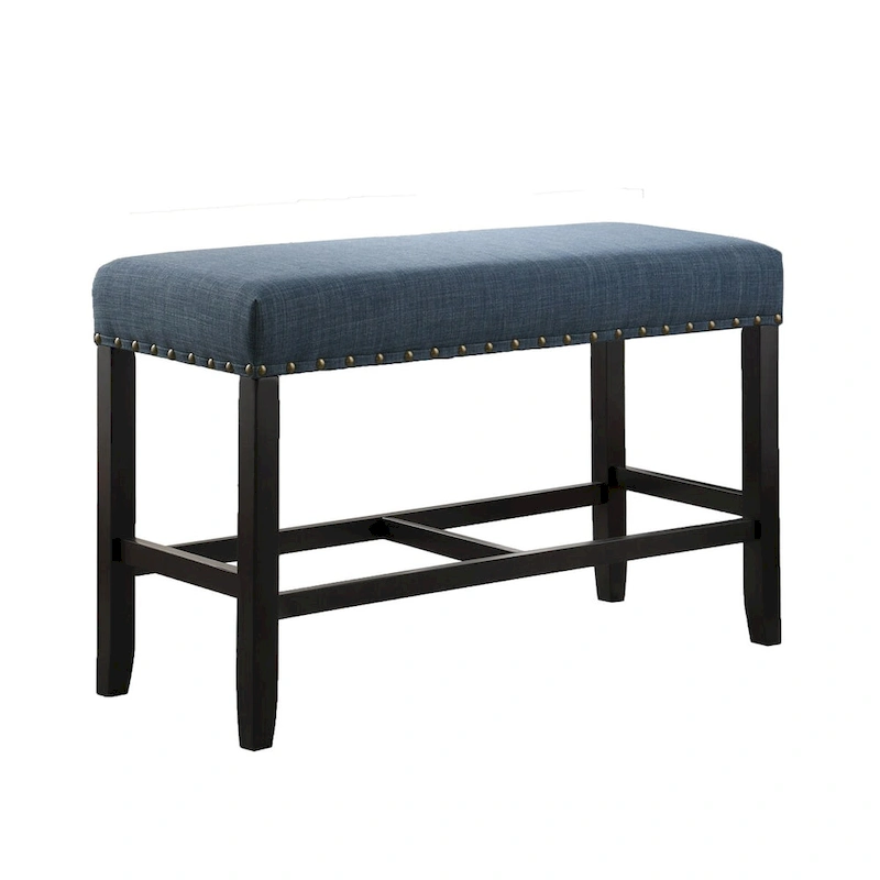 Fabric Counter Height Dining Bench with Nailhead Trim