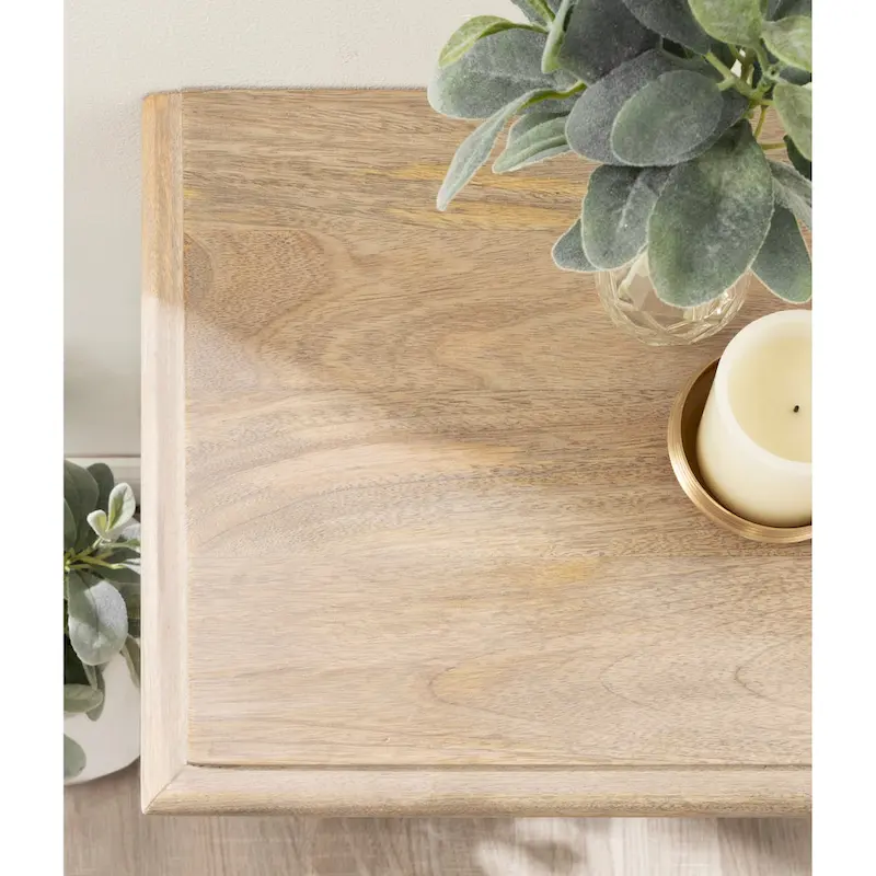 Carved Wood Entryway Table — 36x14x30