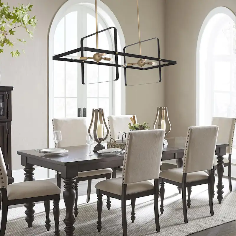 Modern 6 - Light Kitchen Island Linear Pendant - 42.13 x16.73 x16.54