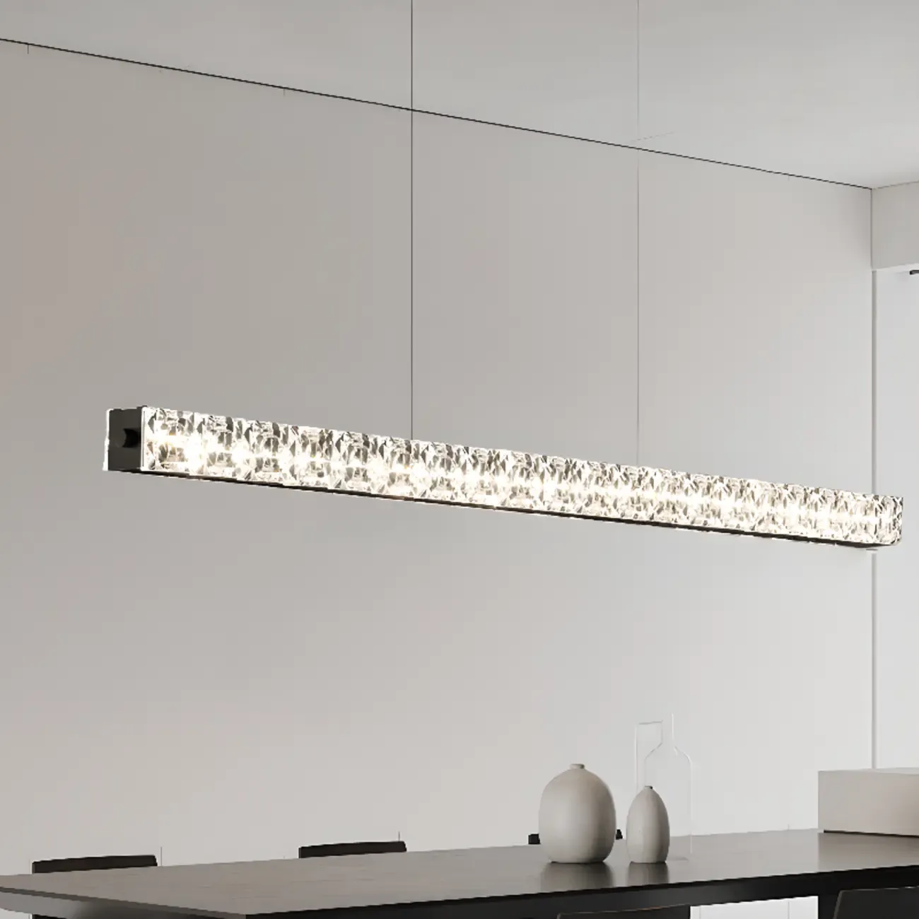 Modern Rectangle Dimmable LED Island Pendant Light for Kitchen