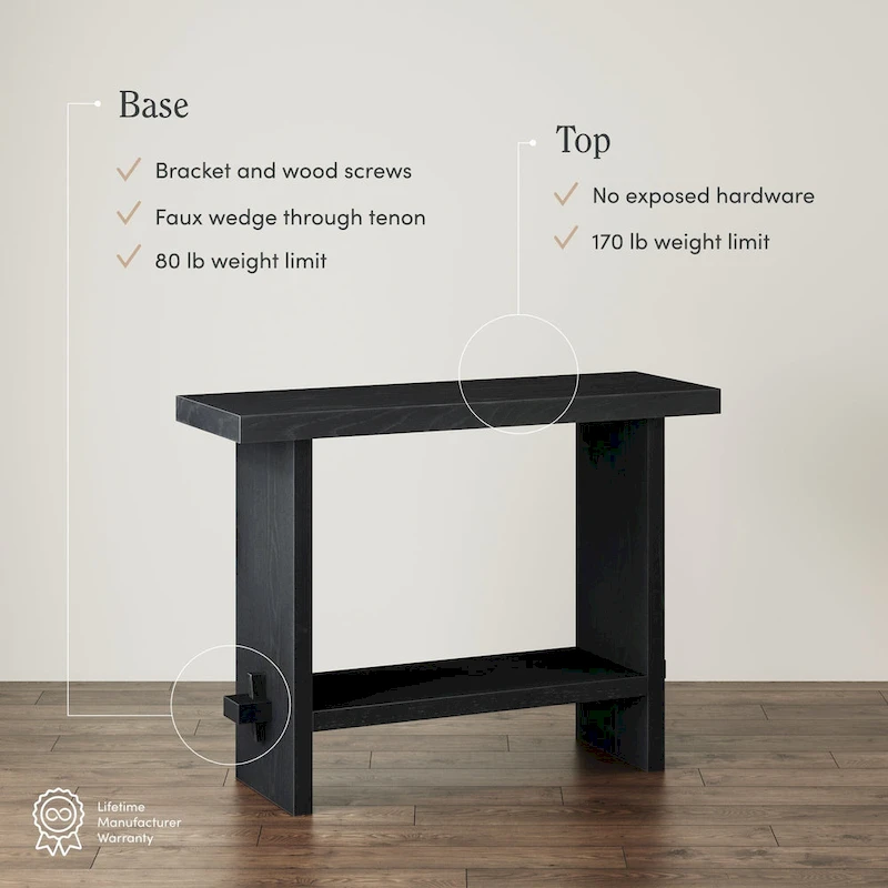 Nathan James Virgo Farmhouse 2-Tier Console Table in Wire-Brushed Wood Finish