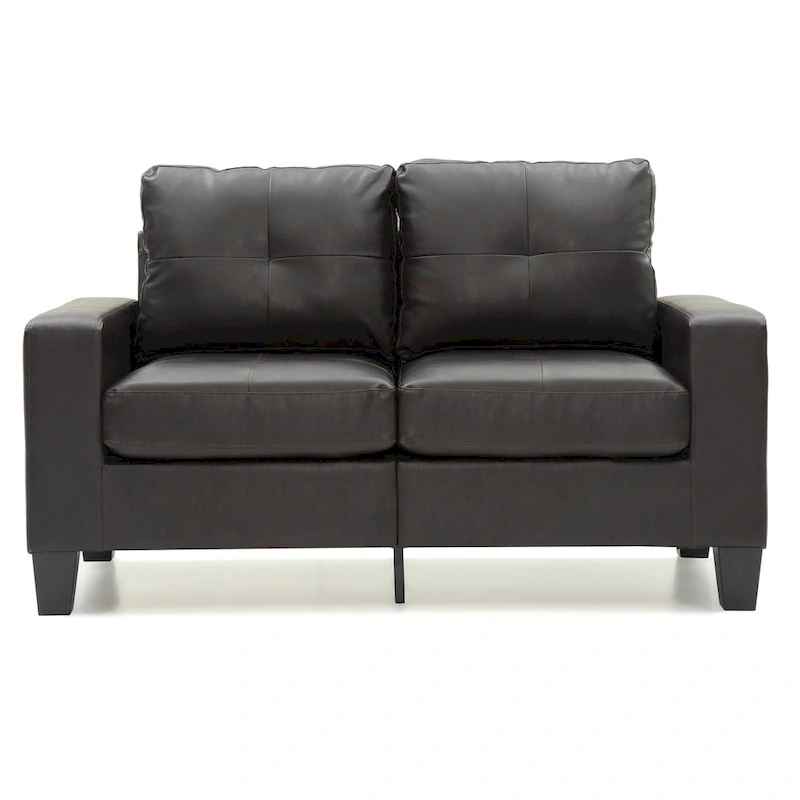 Newbury 58 in. W Flared Arm Faux Leather Straight Sofa - 32 L x 58 W x 36 H