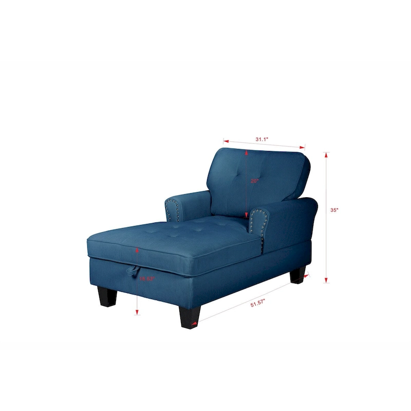 Chaise Lounge Indoor Sleeper Sofa Bed Chair Upholstered Lounge Chair for Bedroom Living Room with Rivets