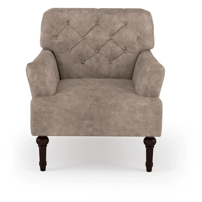 Purani Transitional Vinyl Tufted Wide Accent Chair with T-cushion by Furniture of America