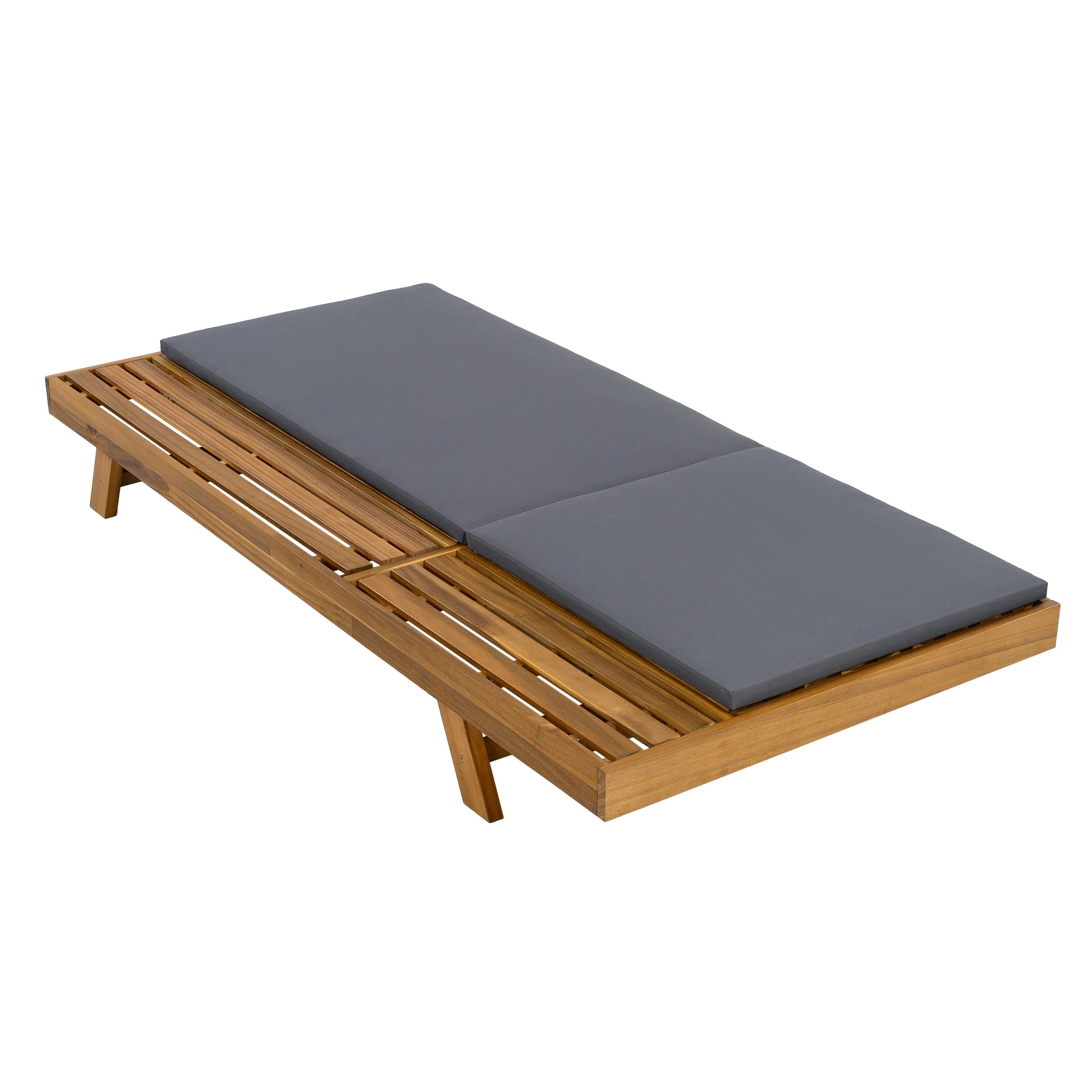 Walker Edison | Teak Lounge Chaise Sunbed
