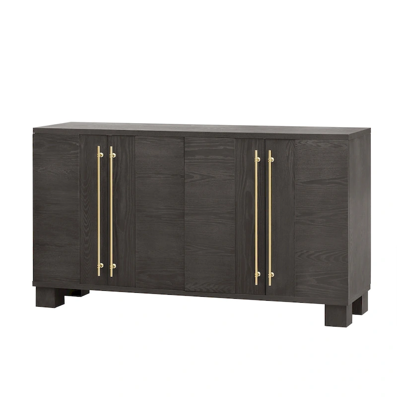 Wood Traditional Style Sideboard with Adjustable Shelves