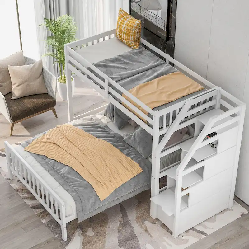 Twin over Full Loft Bed with Staircase