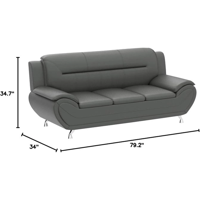 Sanuel 79.2 Faux Leather Pillow Top Arm Sofa