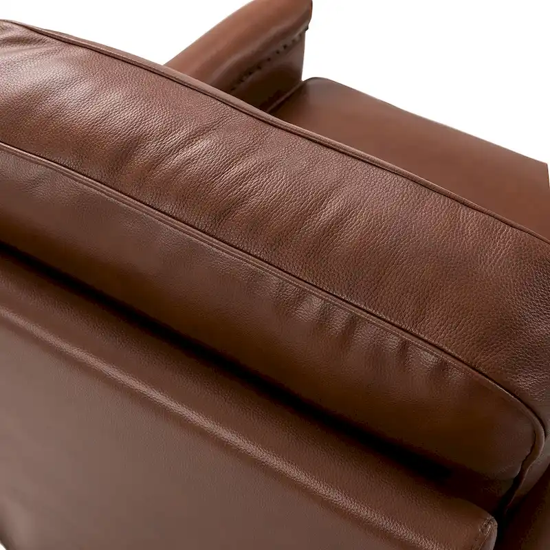 Rita Classic Genuine Leather Swivel Armchair With Nailhead Trims Set Of 2 By HULALA HOME