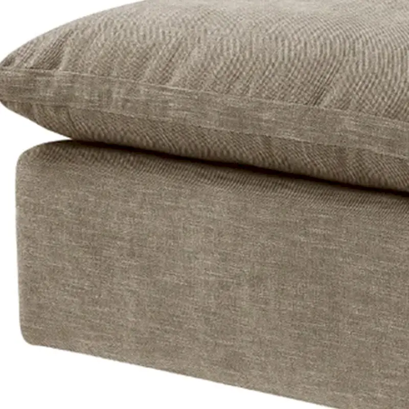 Scott 37 Inch Square Ottoman, Removable Pillow Top Cushion, Beige