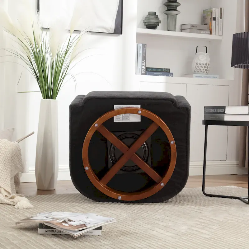 360 Degree Accent Swivel Chair,Chenille Upholstered Arm Chair