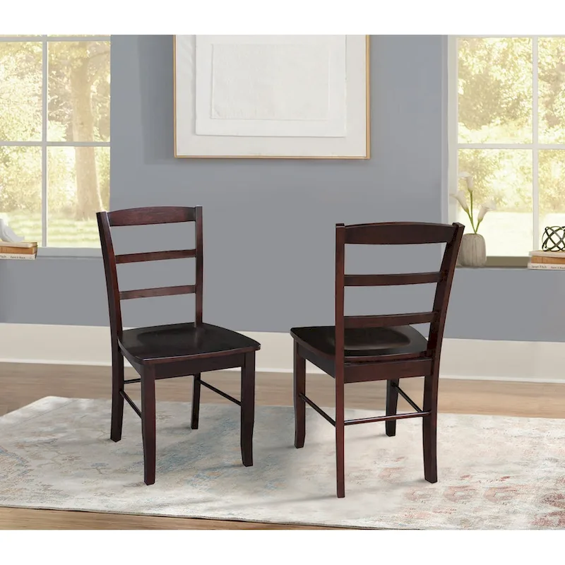 International Concepts Solid Wood Madrid Ladderback Chairs, Set of 2 - N/A