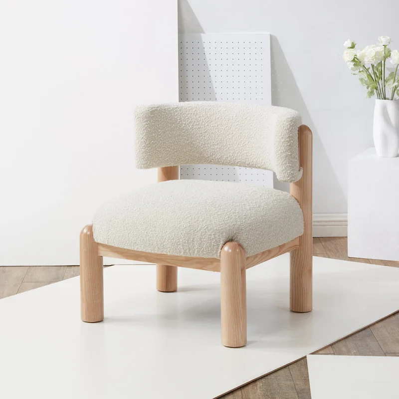 Faux Shearling Accent Chair - 26 In. W x 26 In. D x 28 In. H
