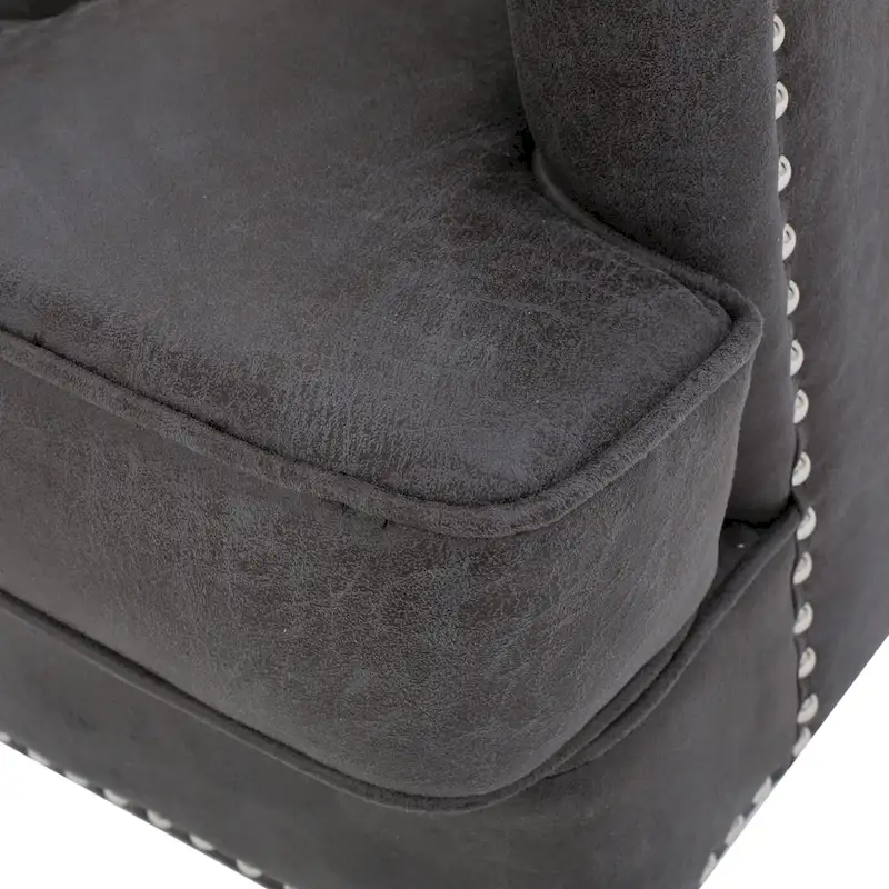 Slate 28 Button Tufted Club Chair with Nailheads