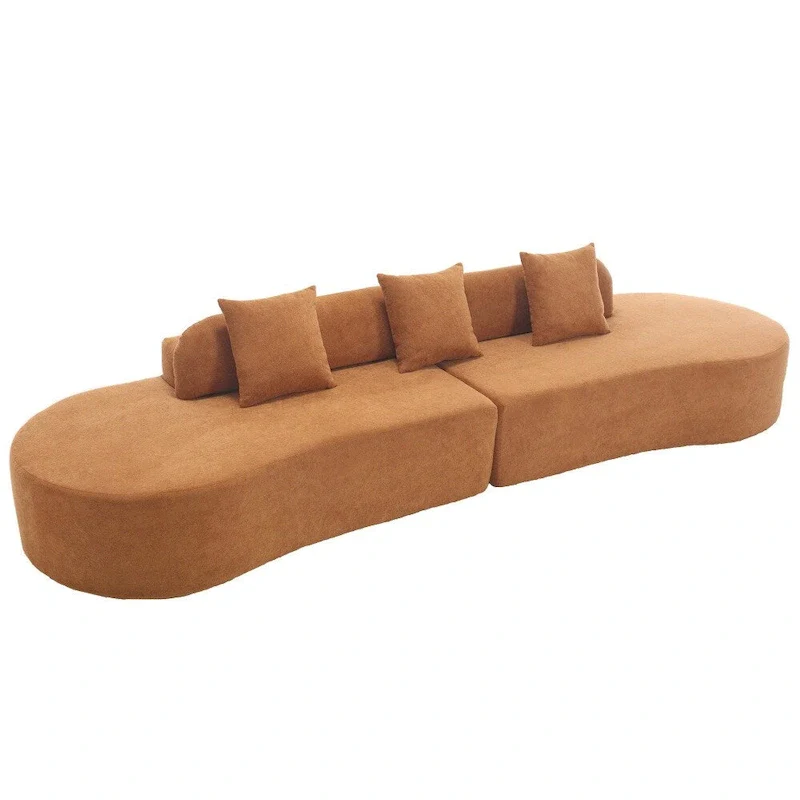 Modern Curved Terrycloth Fabric Combination Sofa No Assembly Required