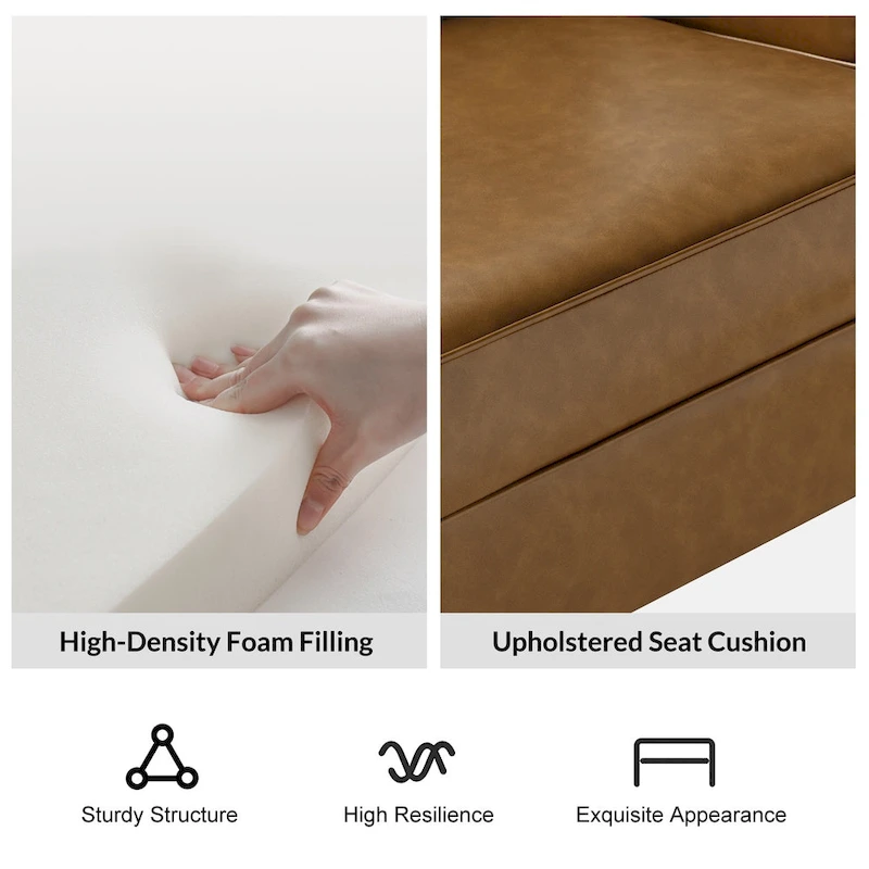 Angeles Mid-century Modern Ergonomic Vegan Leather Armchair with Wingback by HULALA HOME