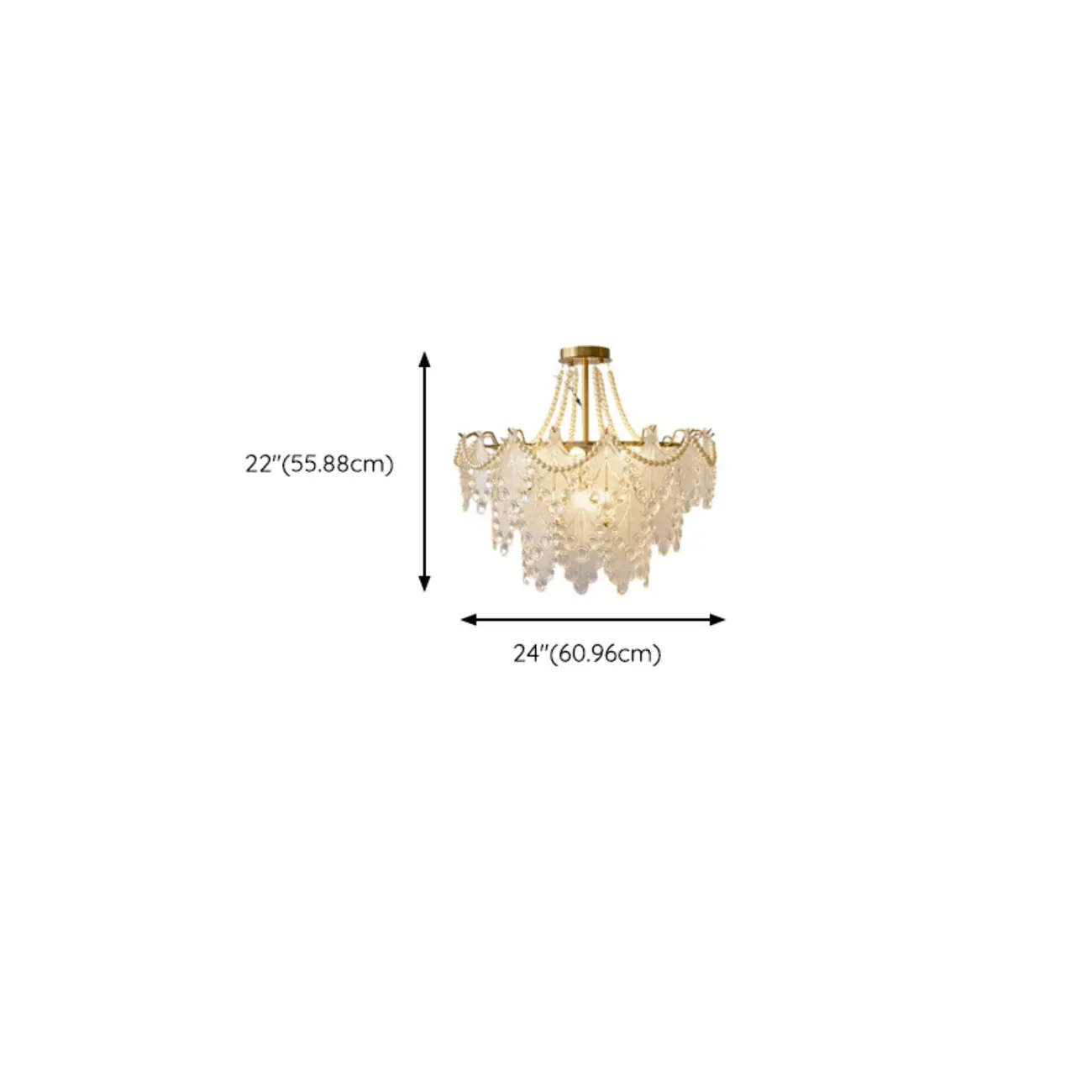 Gold Crystal Beads Chandelier with Elegant Design
