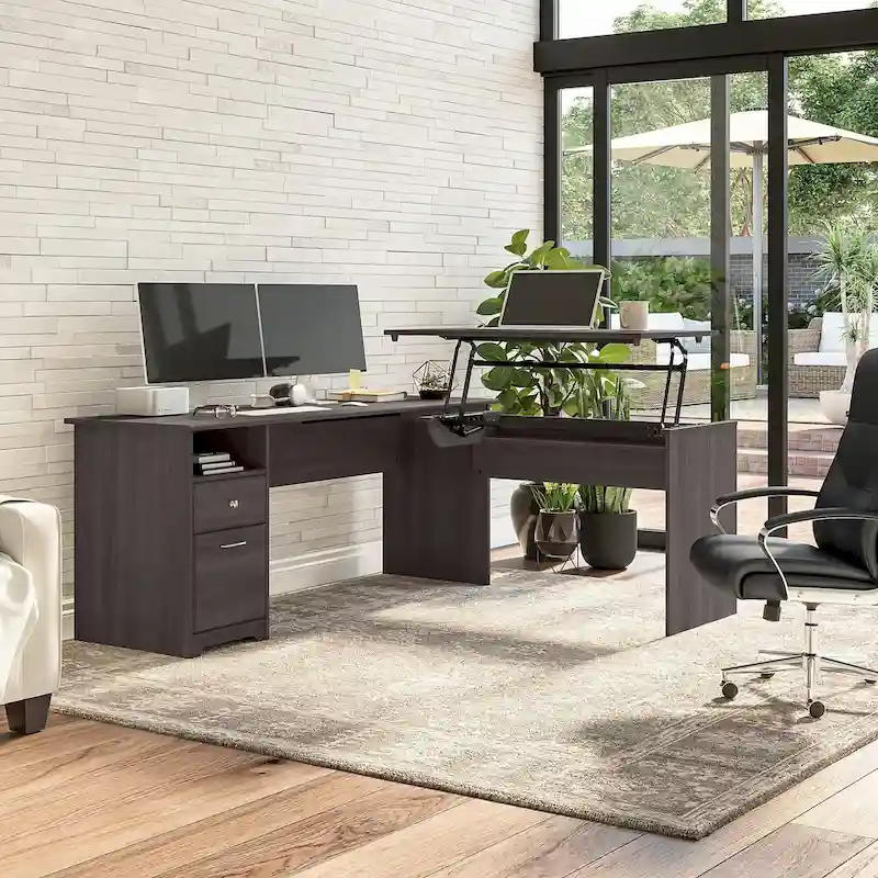 72W 3-position L-shaped Sit to Stand Desk by Bush Furniture