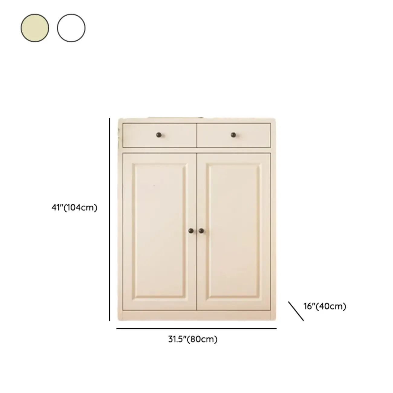 Narrow Metal White Buffet Cabinet with Drawer