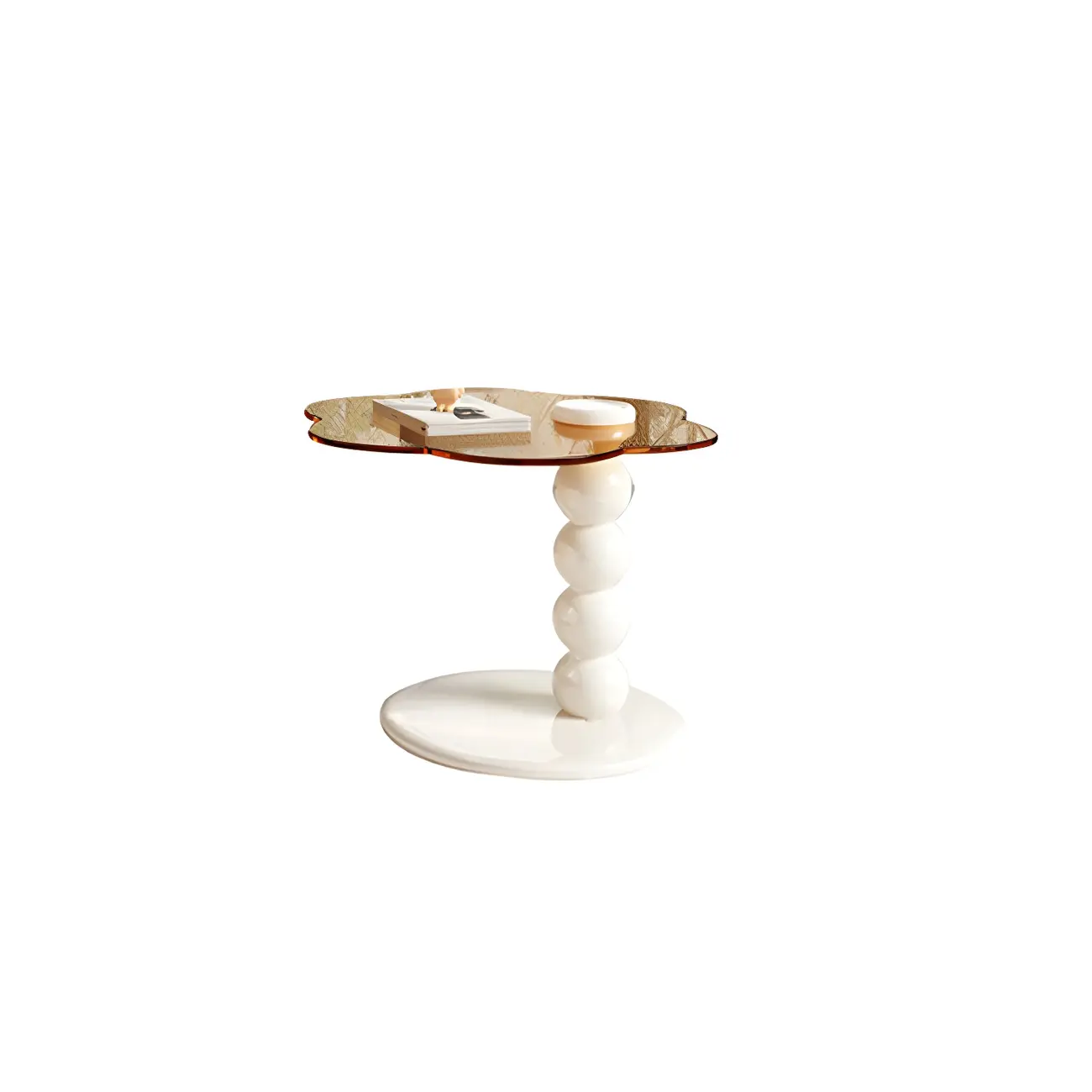 Modern White Round Wood Coffee Table with Drawer