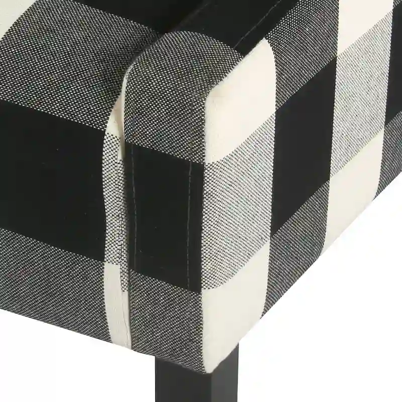 HomePop Modern Swoop Accent Chair - Black Plaid