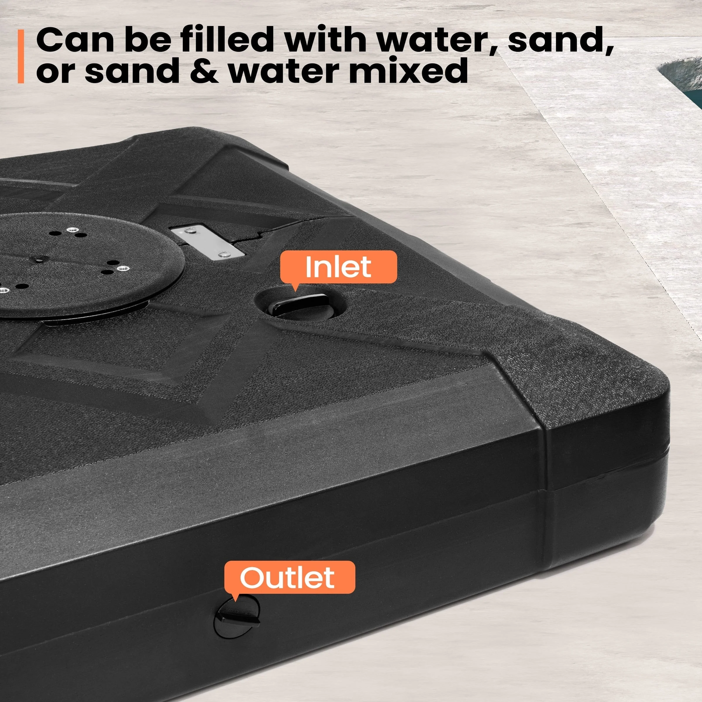 Pellebant 220 lbs Patio Cantilever Umbrella Base with Wheels - N/A