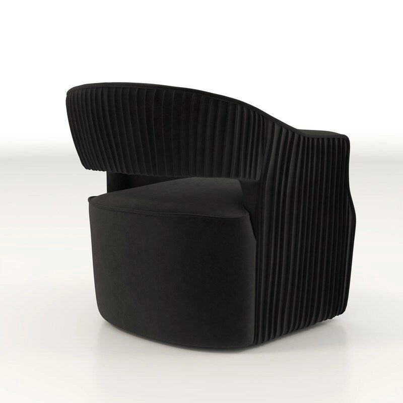 SEYNAR Modern Glam Velvet 360 Degree Swivel Open-Back Accent Armchair Set of 2