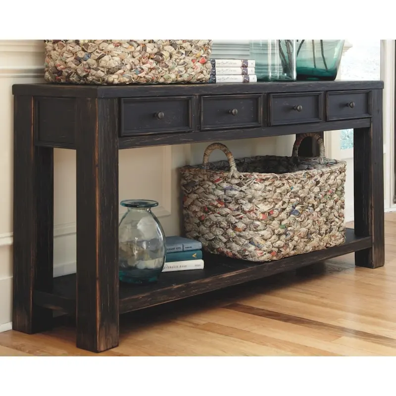 Signature Design by Ashley Gavelston Black Sofa Table