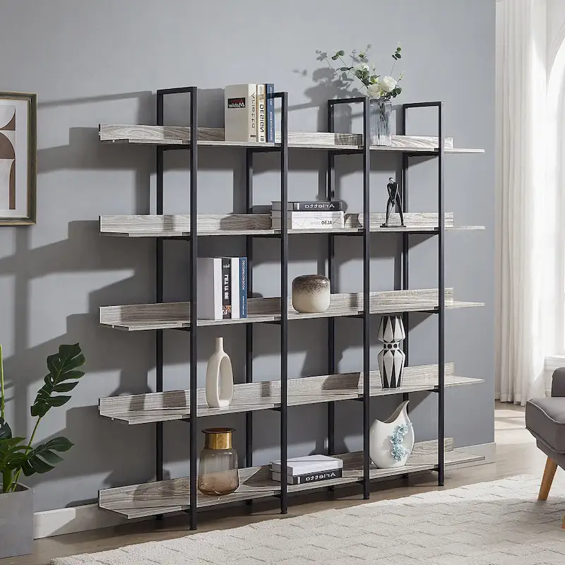 5 Tier Bookcase Home Office Open Bookshelf