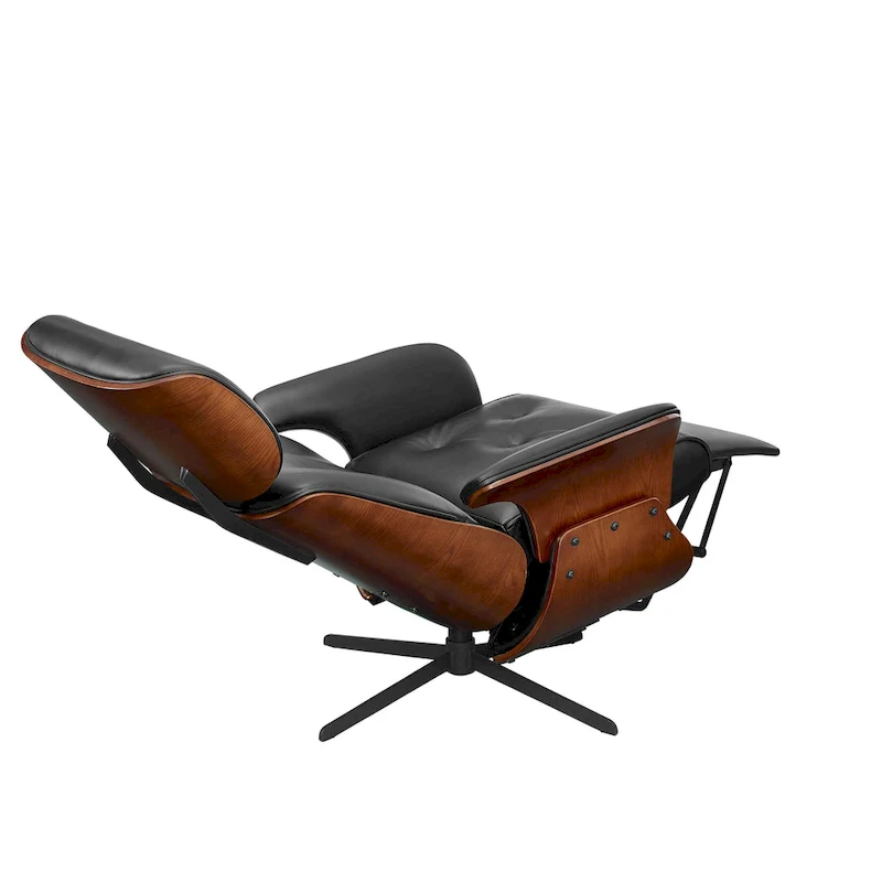 Art Leon Mid-century Modern Faux Leather Lounge Chair Recliner