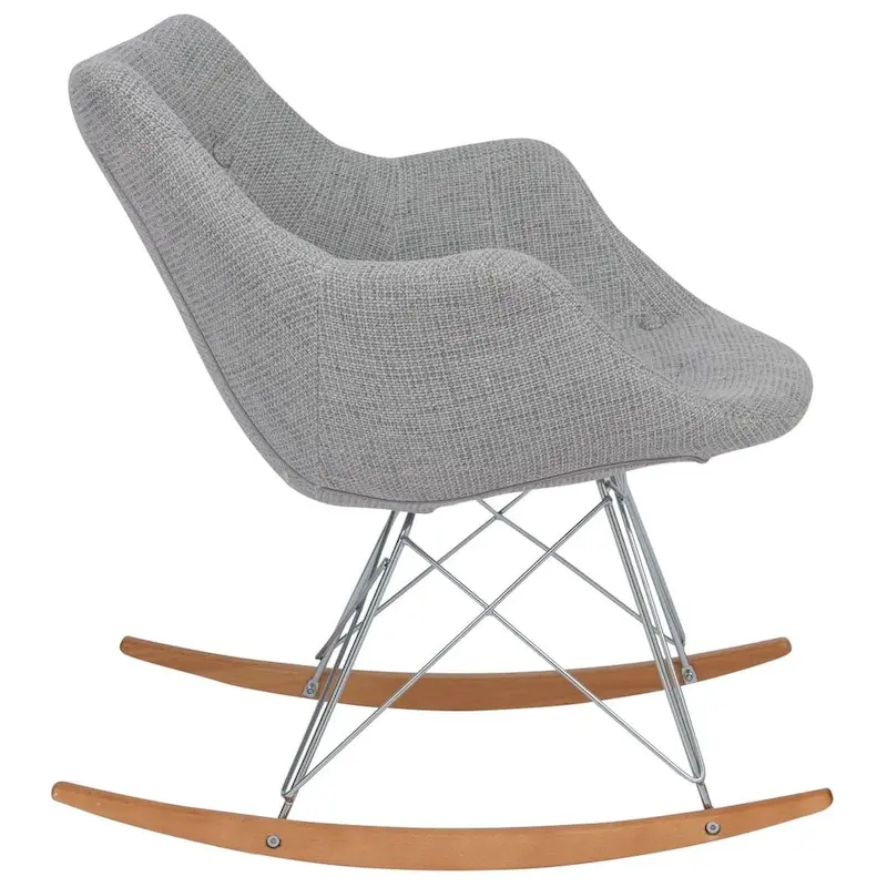 Polyester Upholstered Rocking Nursing Chair - Modern Accent Armchair for Home, Living Room, Bedroom