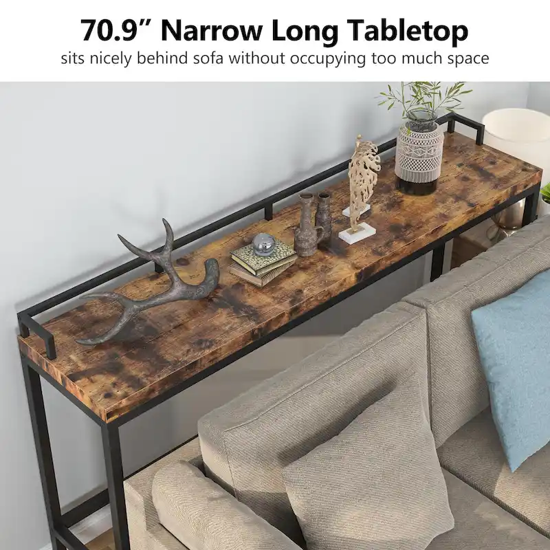 Console Table Behind Sofa Couch, 70.9 inch Long Narrow Entry Table
