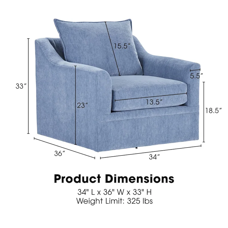 New Classic Furniture Anatasia Pillow Back Swivel Chair, Made in USA