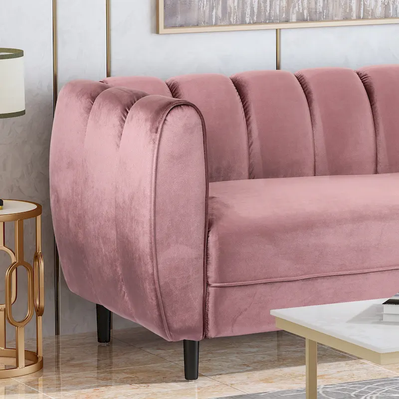Bobran Modern Velvet 3-seat Sofa by Christopher Knight Home - 30.00 D x 83.25 W x 30.25 H