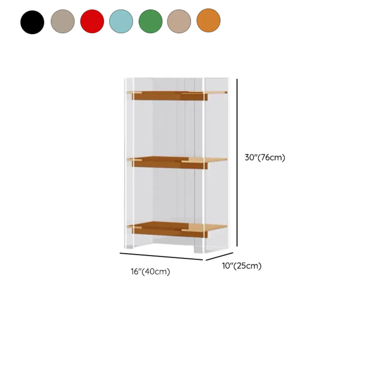 Minimalism Clear Acrylic 4-Tier Vertical Narrow Bookcase