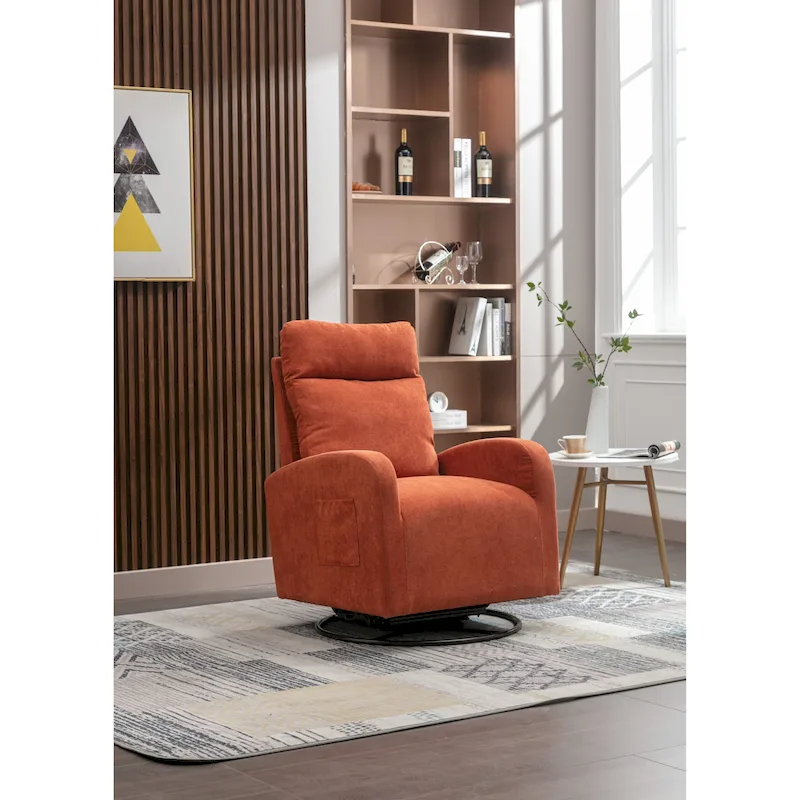 Upholstered Swivel Glider Rocking Chair