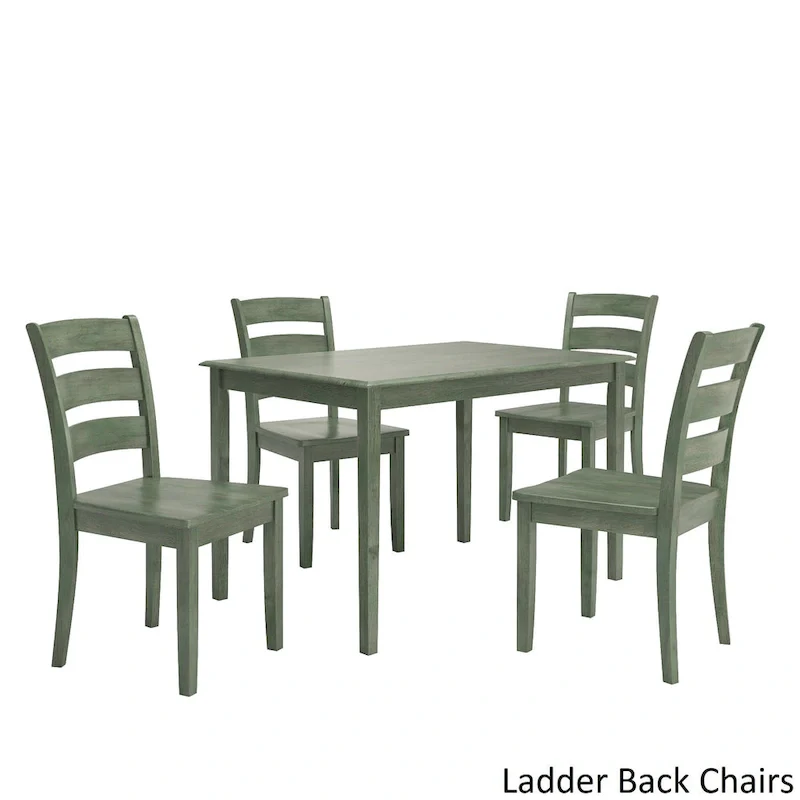 Wilmington II 48-Inch Rectangular Antique Sage Green 5-Piece Dining Set by iNSPIRE Q Classic