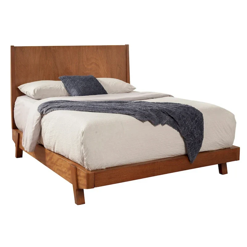Dakota Wood Platform Bed in Acorn (Brown)