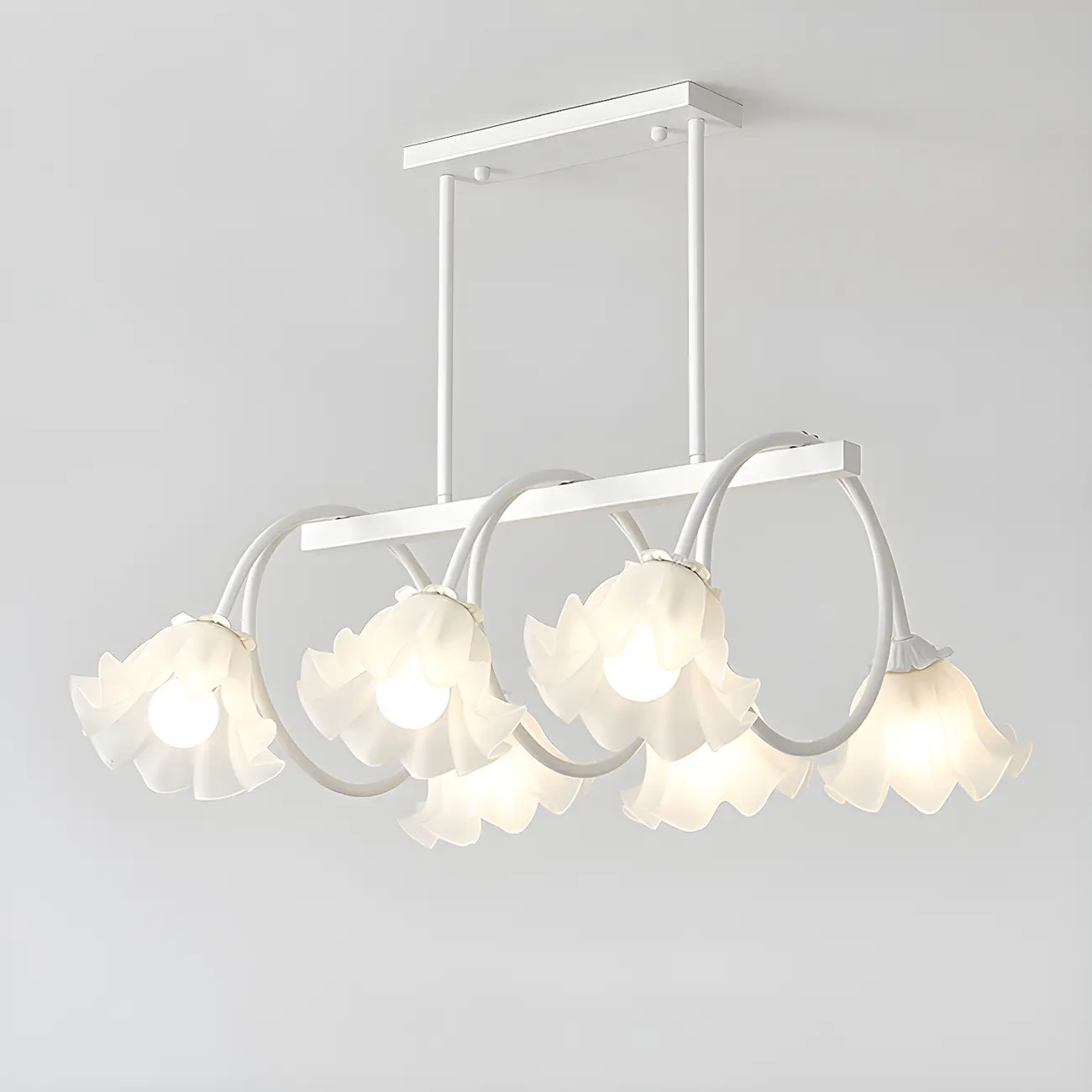 Contemporary Glass Floral Island Pendant Light