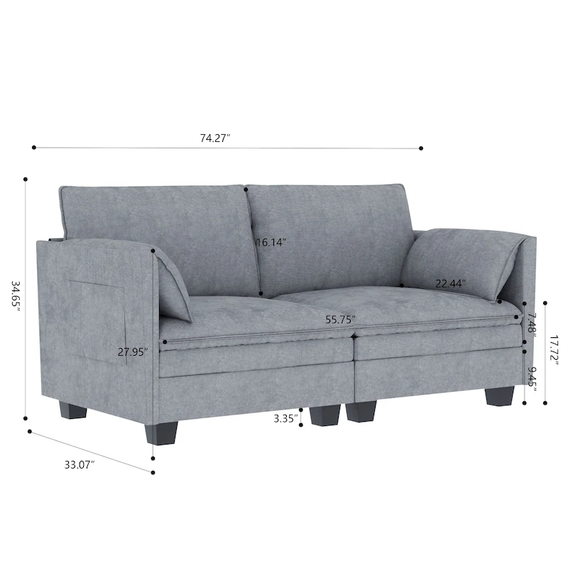 Christopher Knight Home - Sophia Mid-Century Modern Loveseat Sofa