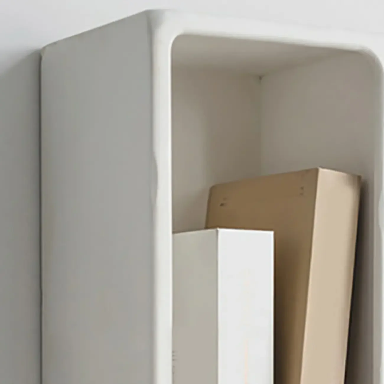 Elegant White Wall-Mounted Wooden Open Display Stand