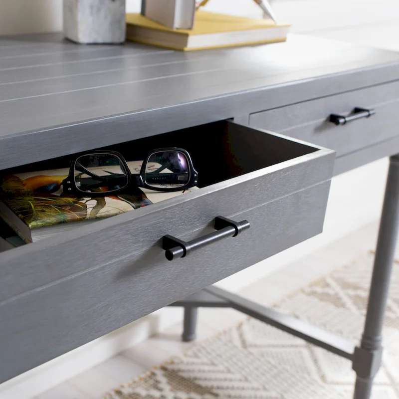 SAFAVIEH Zennure White Washed Grey Writing Desk