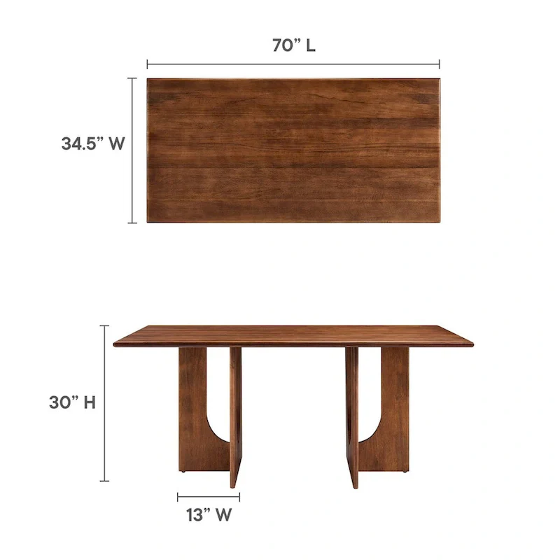 Rivian Rectangular 70 Wood Dining Table