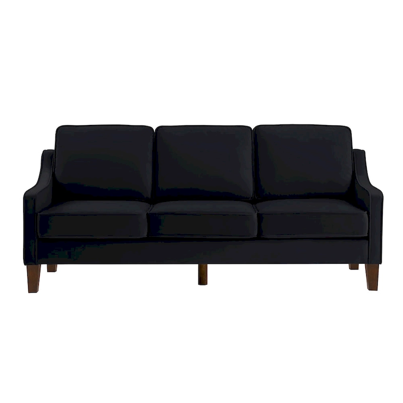 Modern Upholstered Sofa with Removable Cushions and Scooped Arms